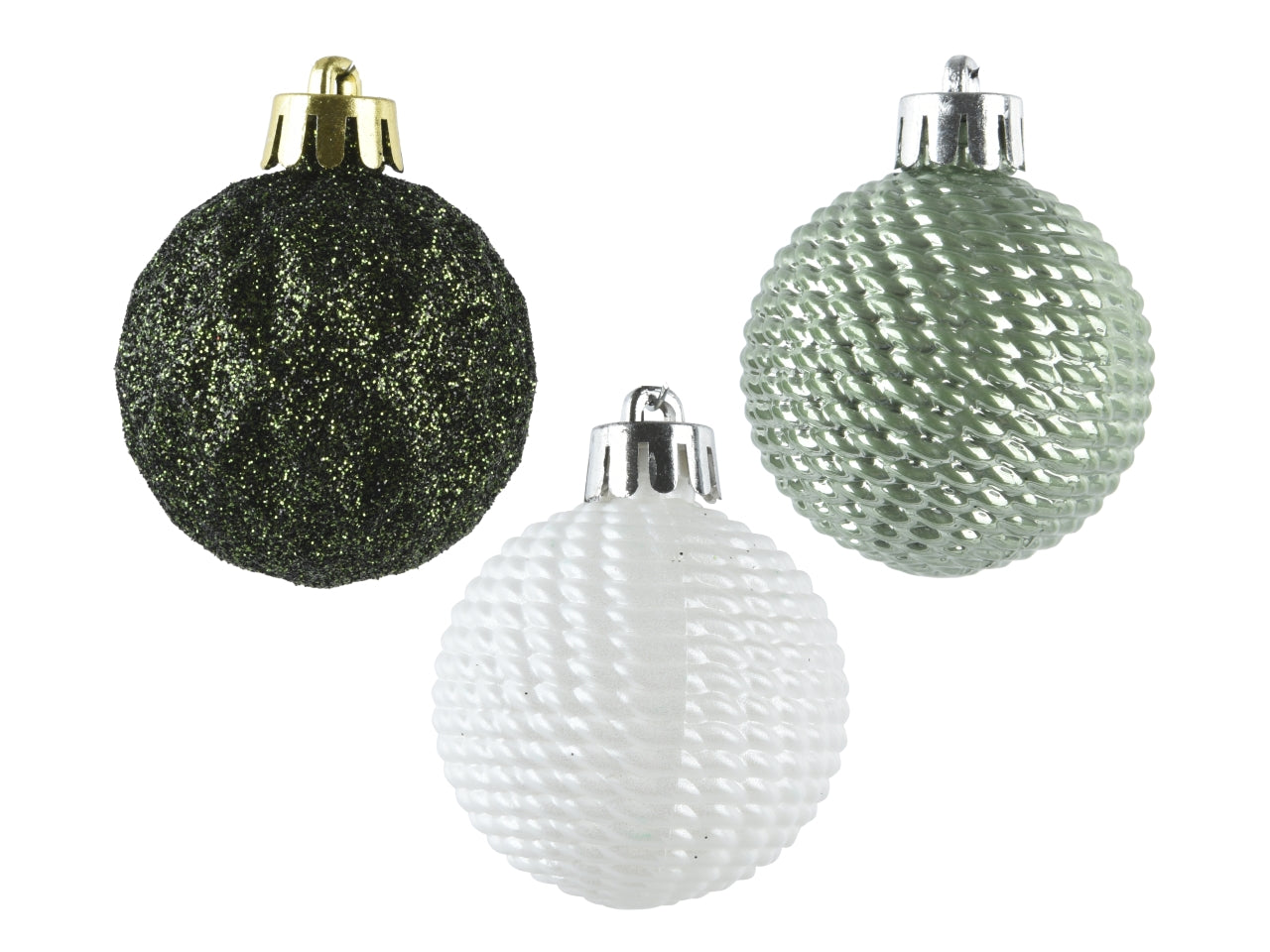 Palla 4cm in confezione da 9 pezzi lucido e glitter in colori assortiti