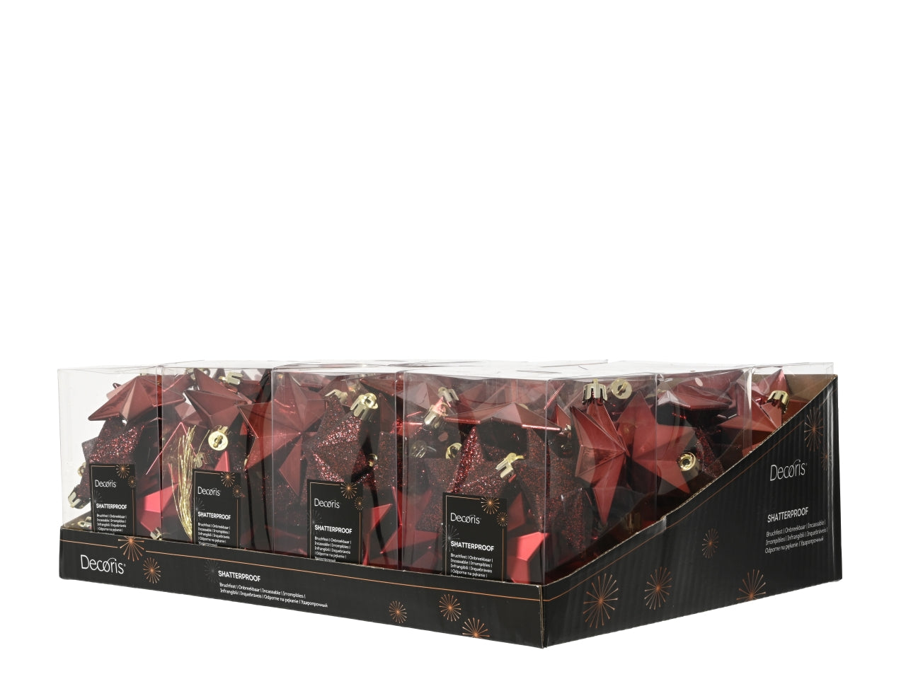 Appendino stella in confezione da 12 pezzi bordeaux