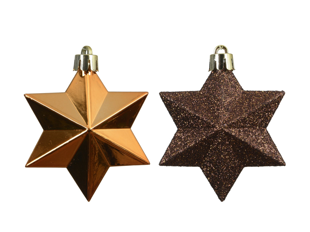 Appendino a forma di stella in confezione da 12 pezzi marrone