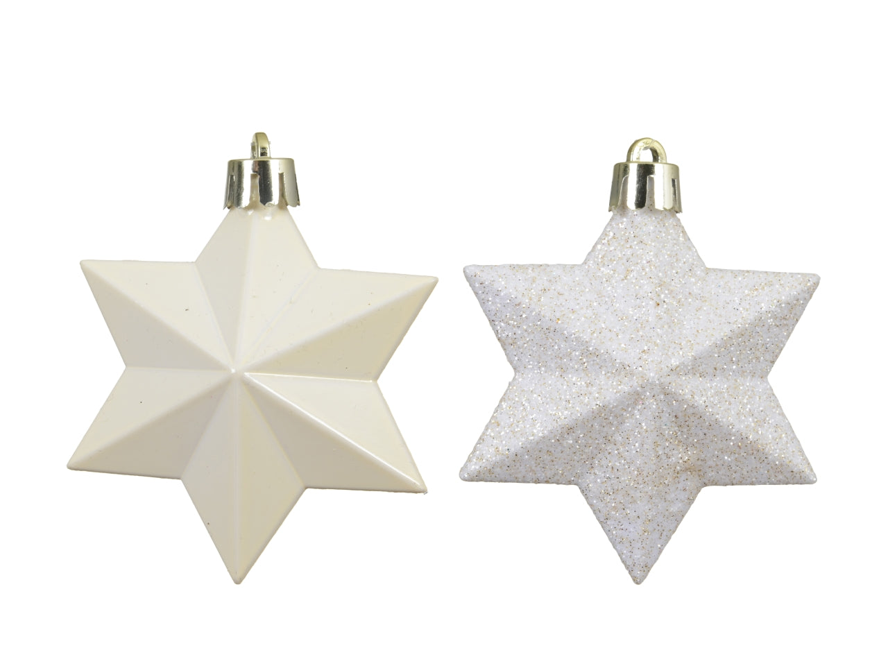 Appendino stella in confezione da 12 pezzi bianco latte