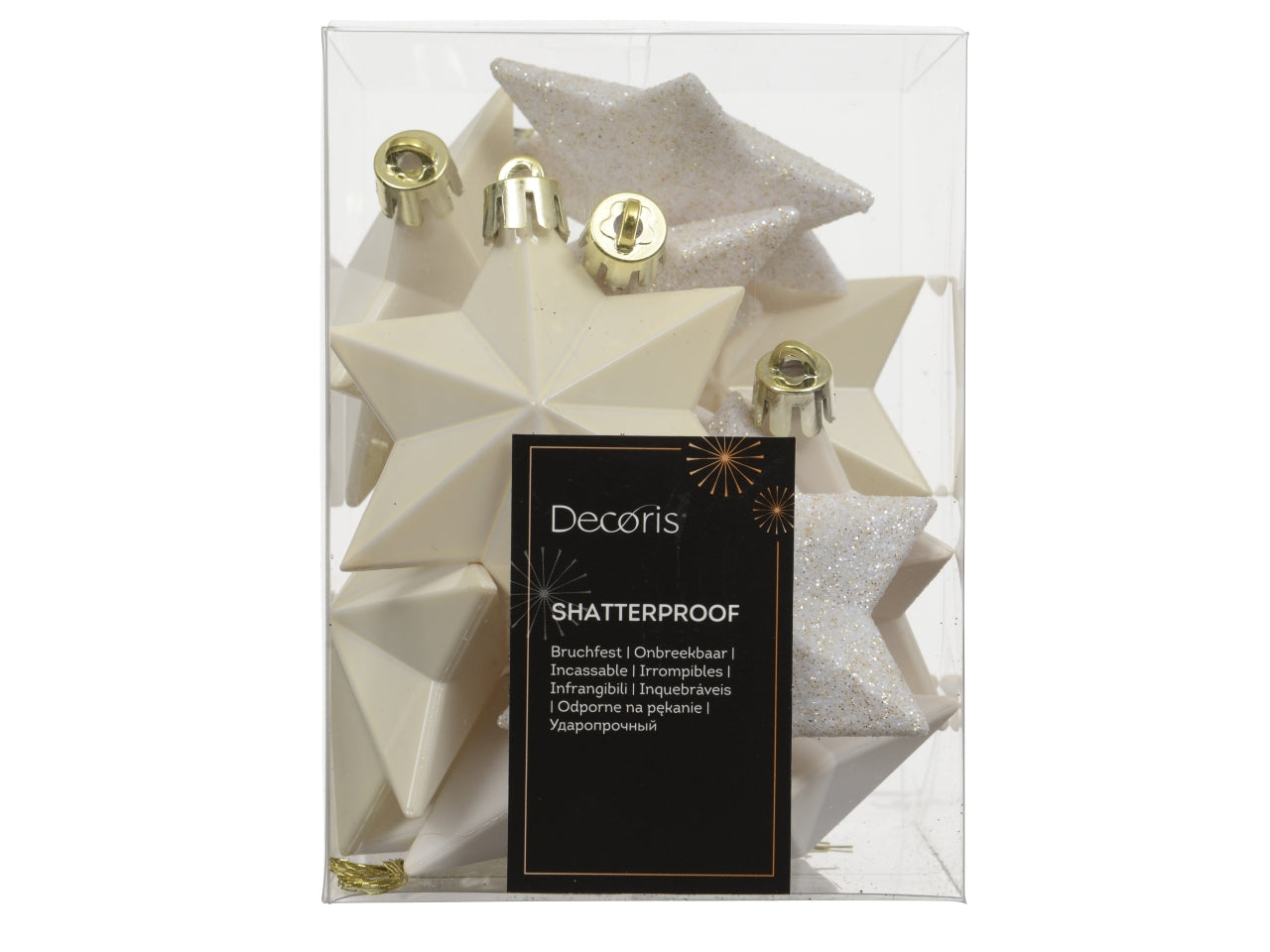Appendino stella in confezione da 12 pezzi bianco latte