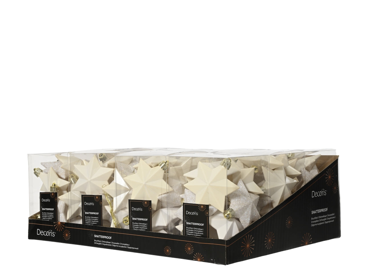 Appendino stella in confezione da 12 pezzi bianco latte