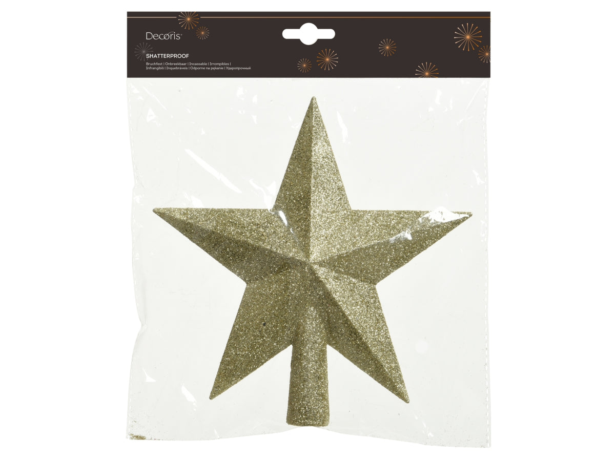 Puntale stella 19cm oro glitter