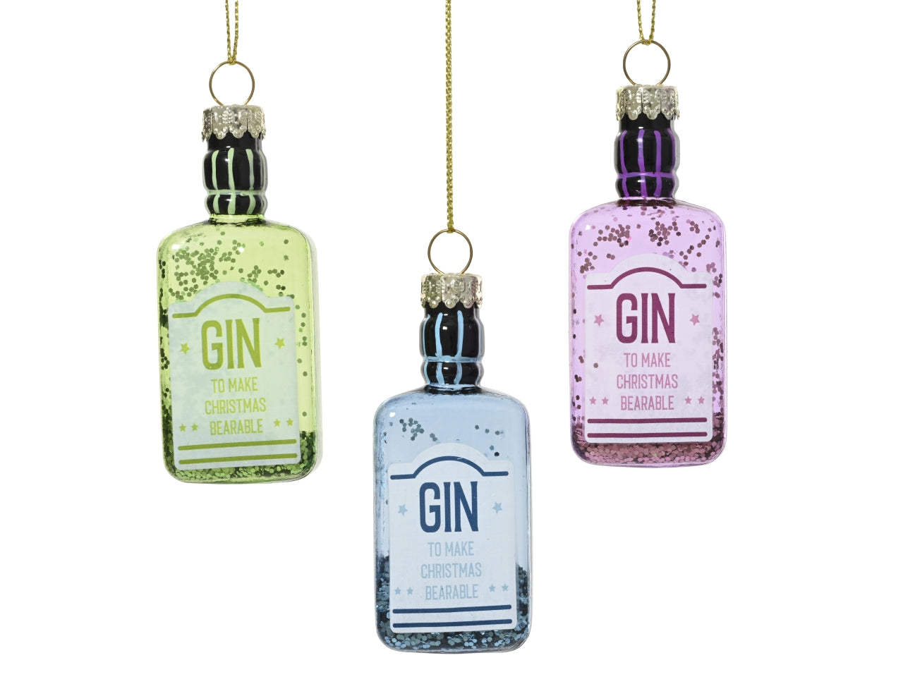 Appendino bottiglia gin in vetro 8,5cm colori assortiti