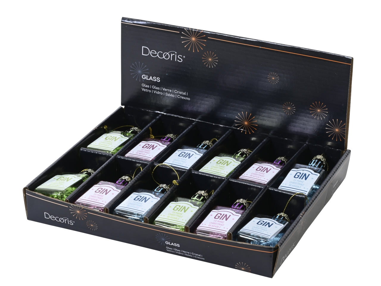 Appendino bottiglia gin in vetro 8,5cm colori assortiti