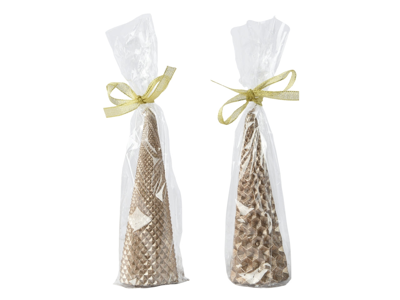 Candela piramide 5,5xh.20cm bronzo glitter