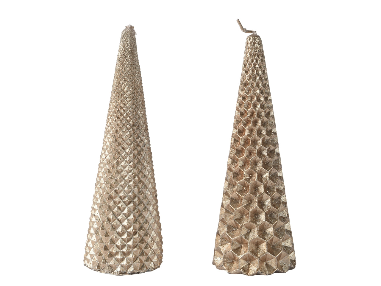 Candela piramide 5,5xh.20cm bronzo glitter