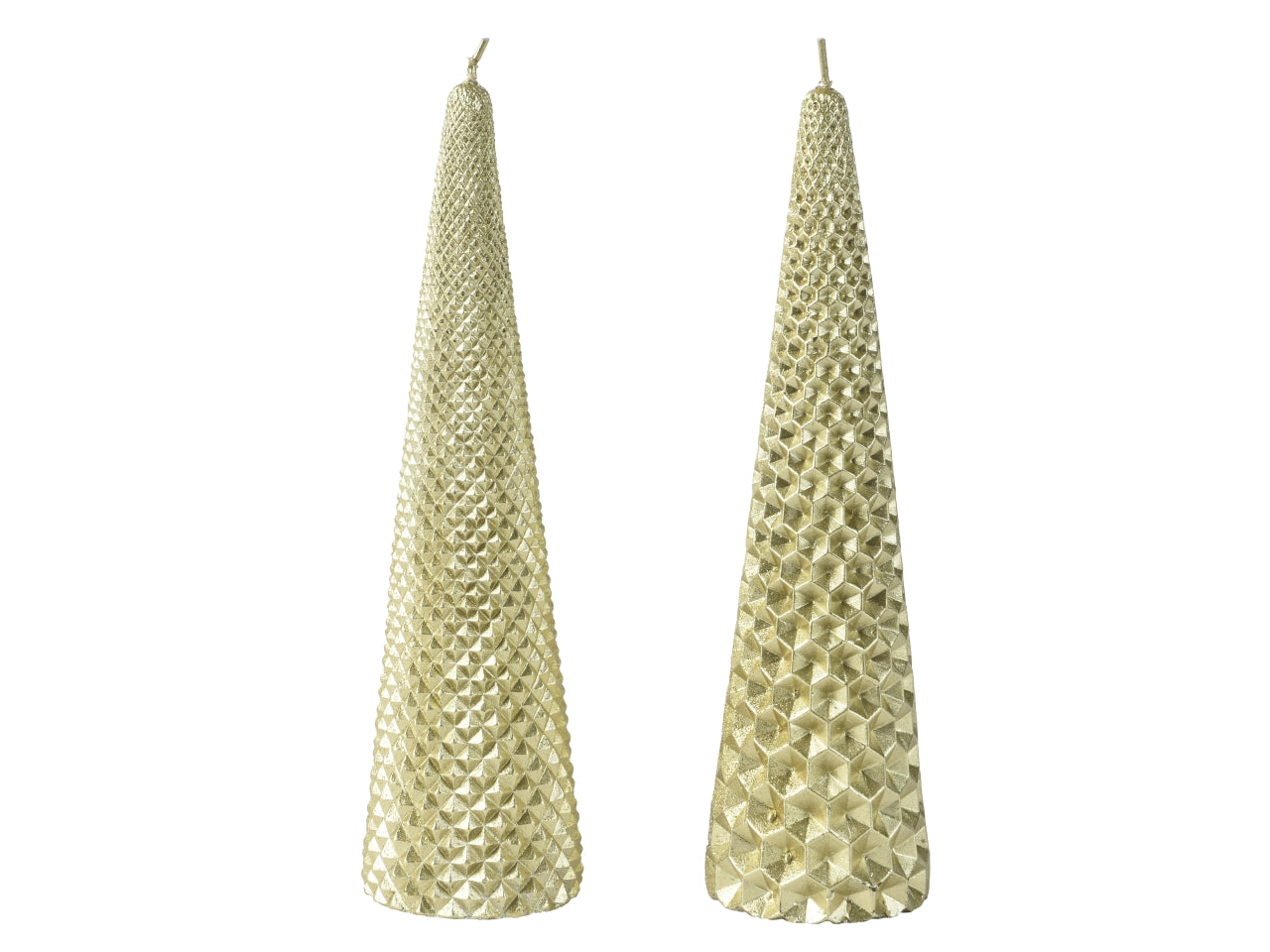 Candela piramide 5,5xh.20cm oro glitter