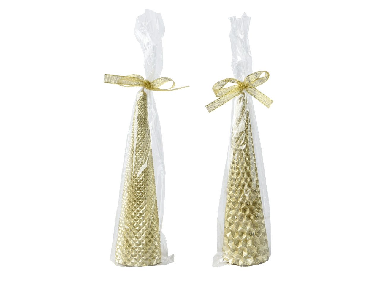 Candela piramide 5,5xh.20cm oro glitter