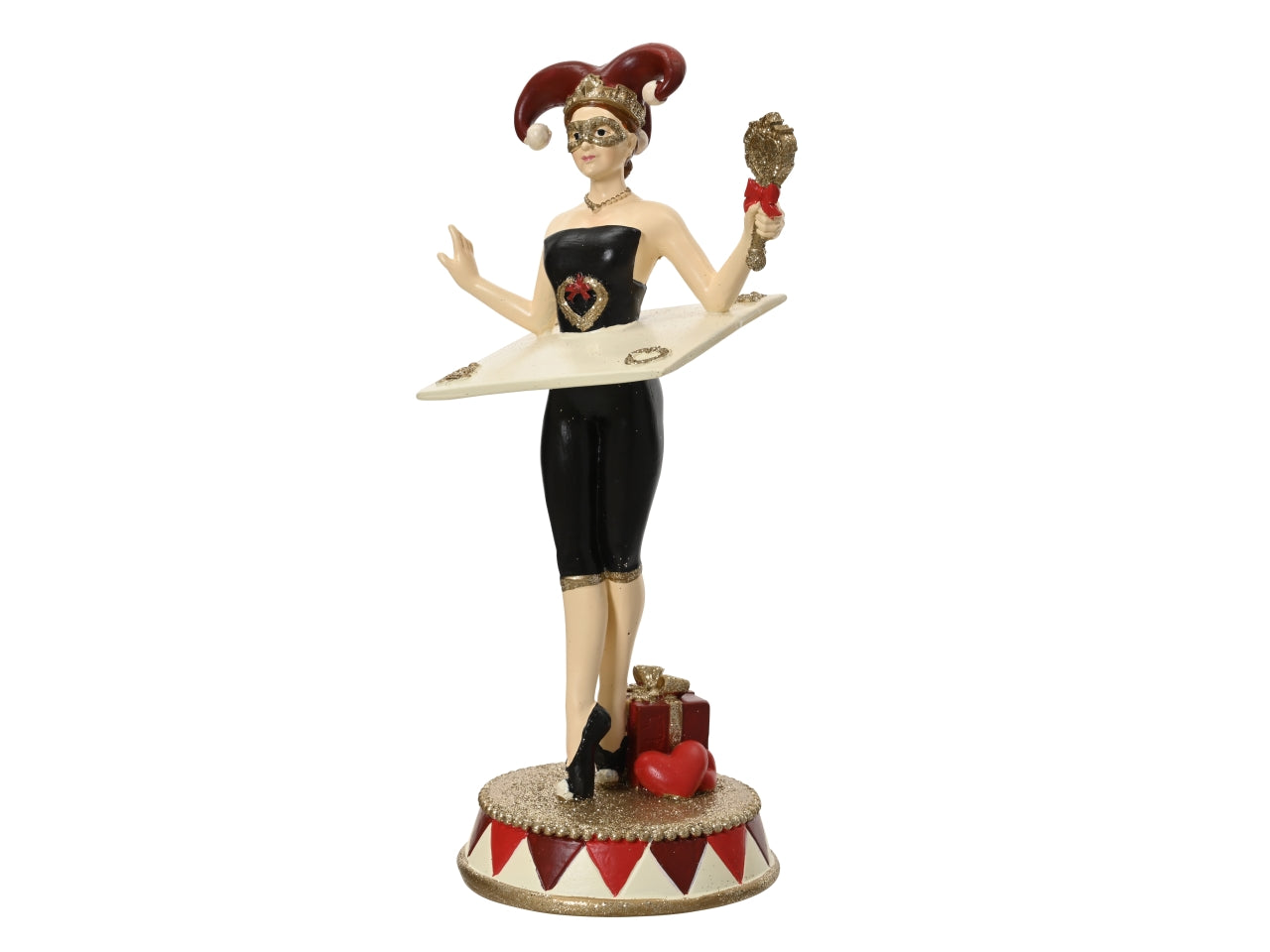 Donna jolly con carta 22,7cm in resina rosso