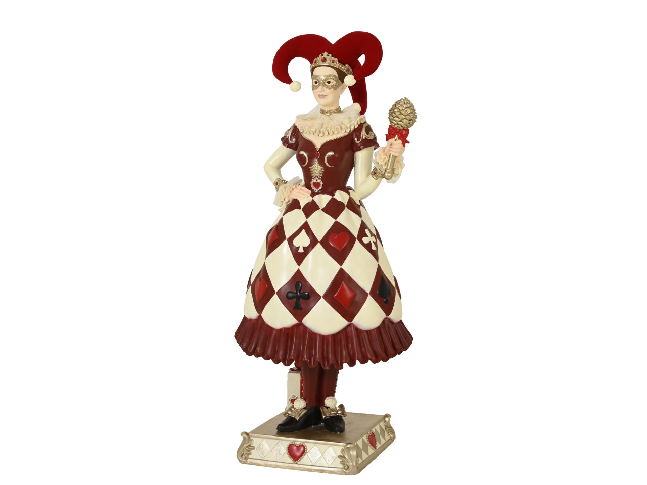 Donna jolly con scettro 190cm in resina rosso