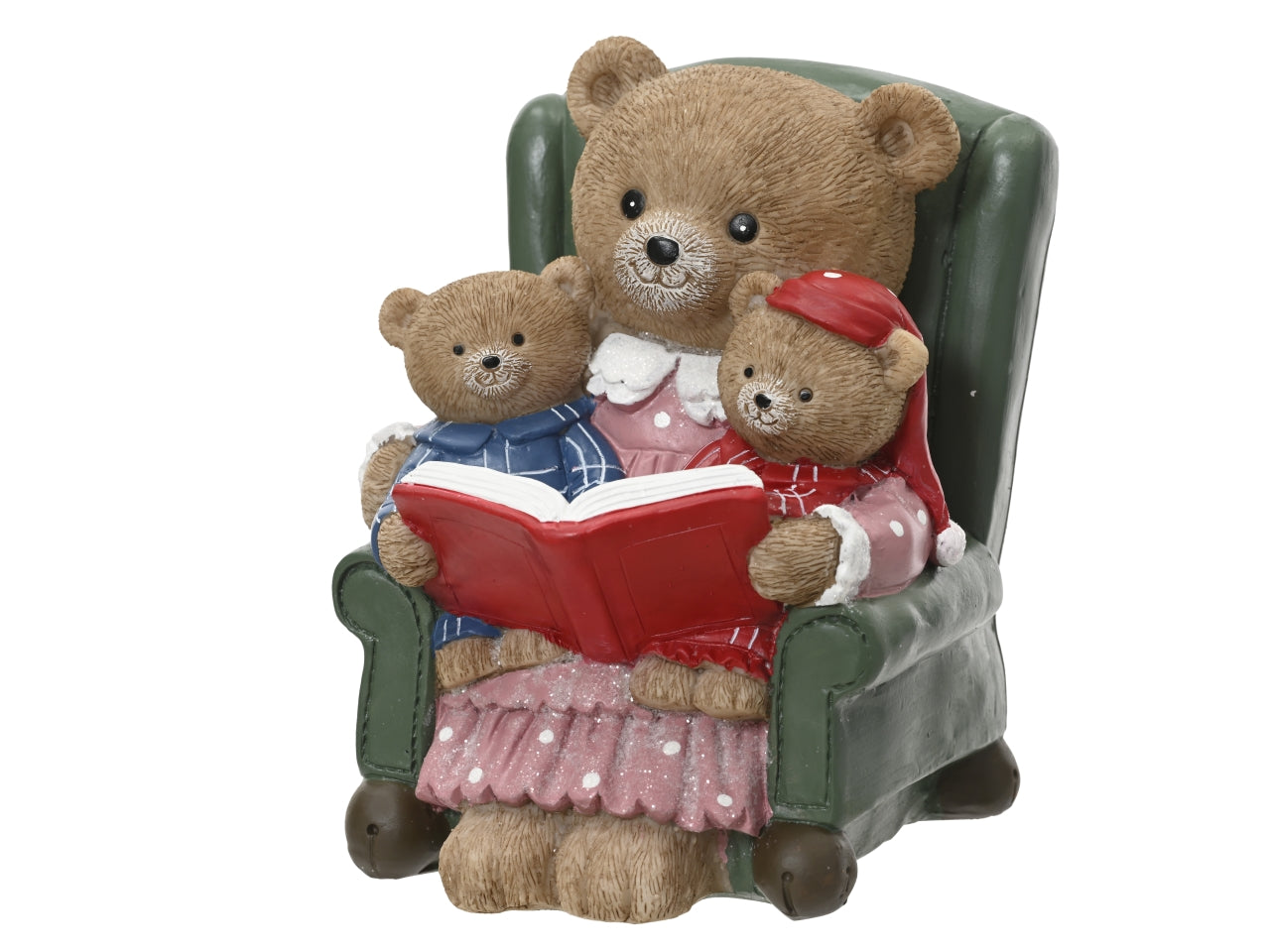 Orso in poltrona 17cm in resina