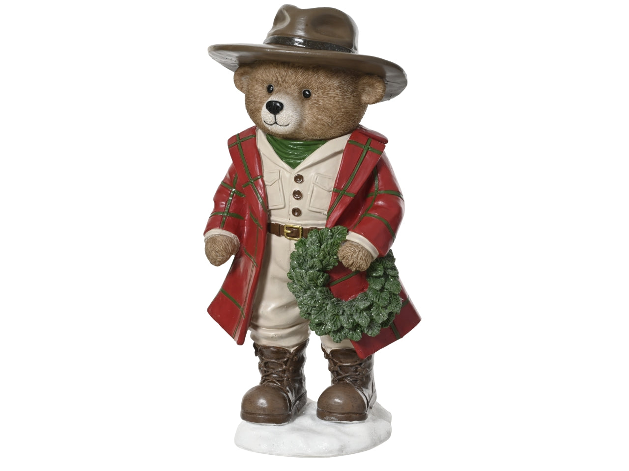 Orso con girlanda 34cm in resina