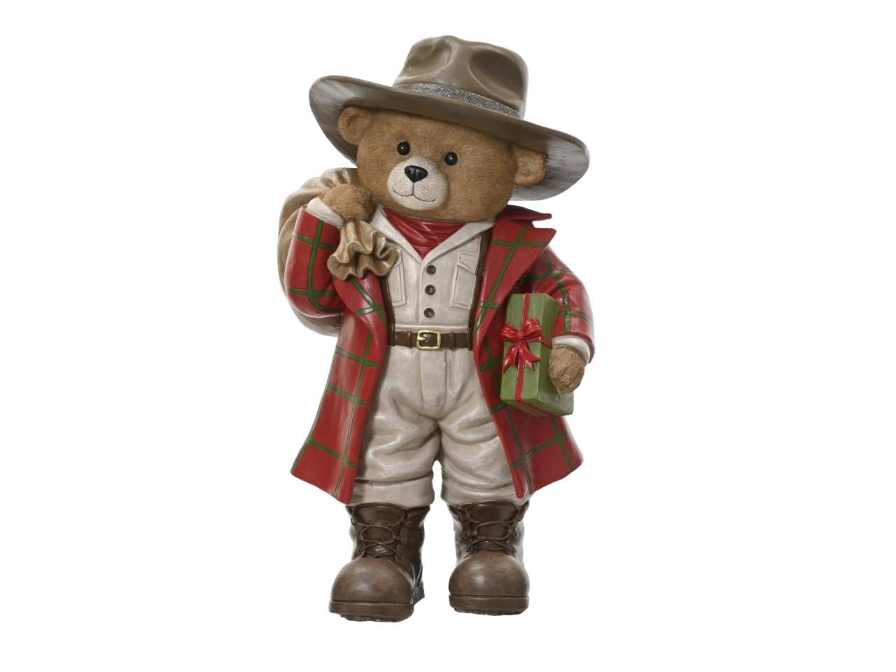 Orso con sacco 62,5cm resina