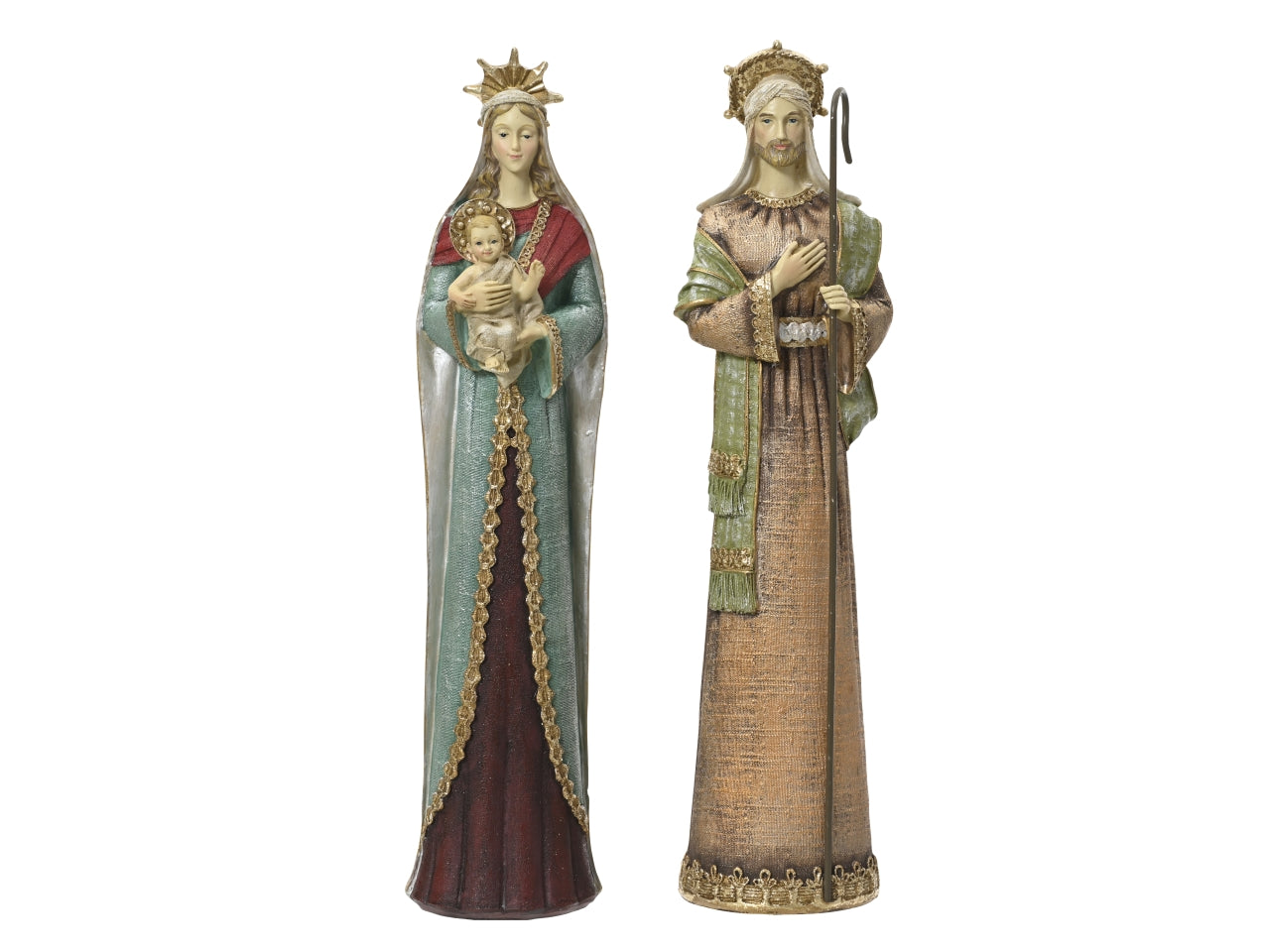 Nativita' 37cm 2 pezzi in resina multicolore
