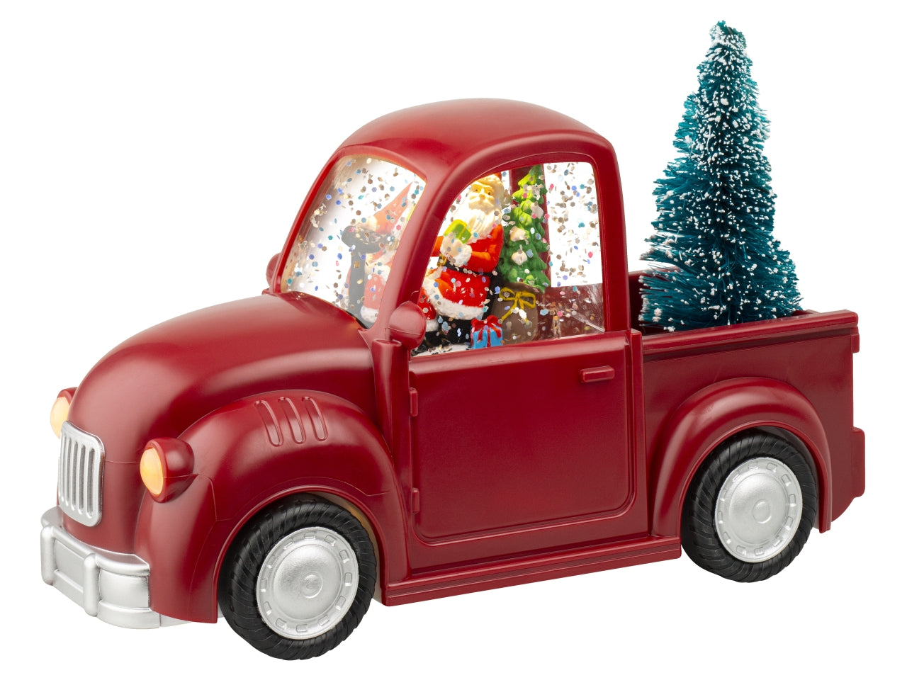 Auto babbo natale con acqua e luci led a batteria 10x22,5xh.15,5cm