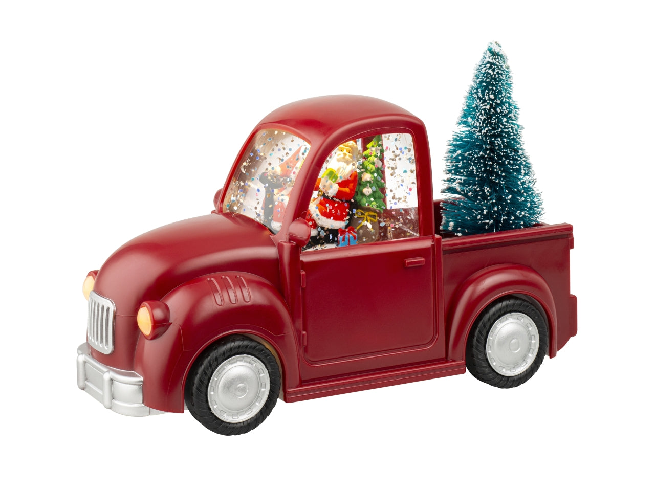 Auto babbo natale con acqua e luci led a batteria 10x22,5xh.15,5cm