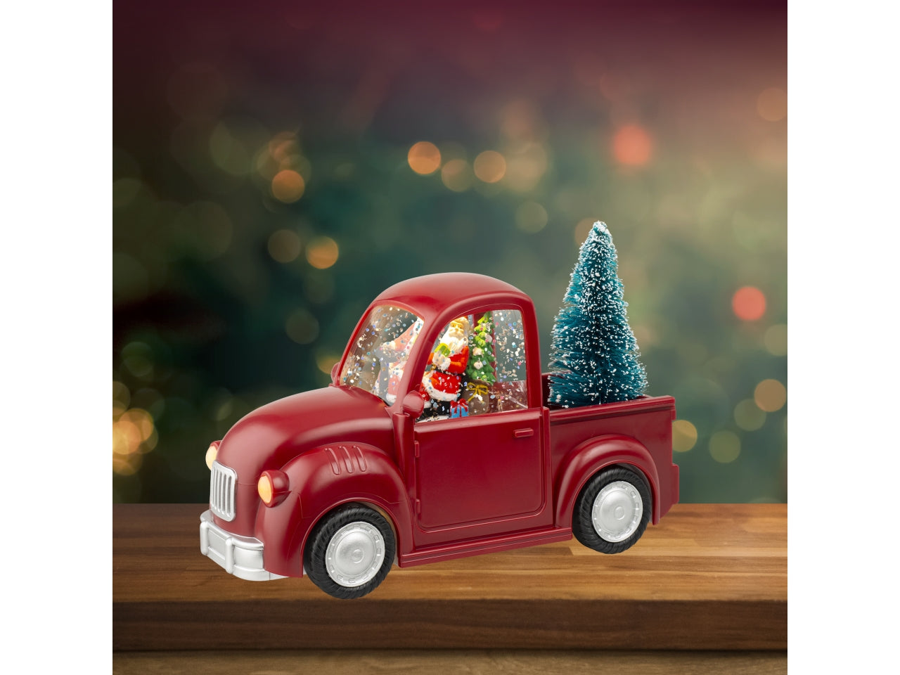 Auto babbo natale con acqua e luci led a batteria 10x22,5xh.15,5cm