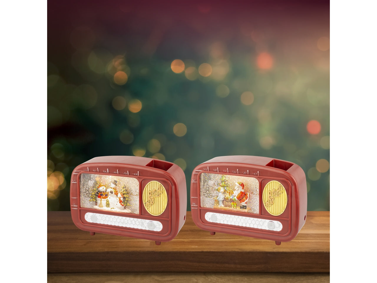 Radio con acqua led e musica 22x15,5cm 2 modelli