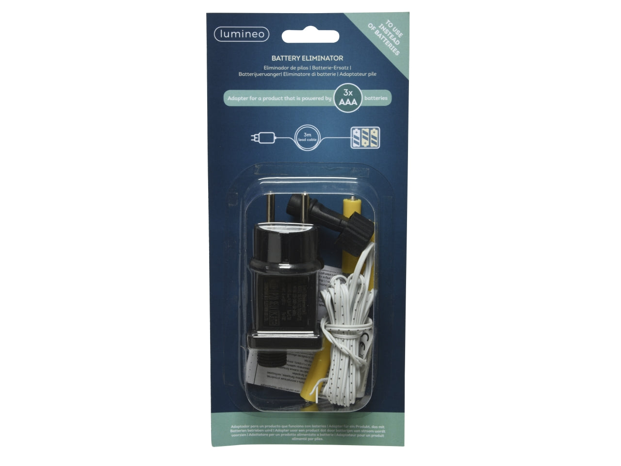 Eliminatore batterie 3xAAA ministilo con filo da 3mt