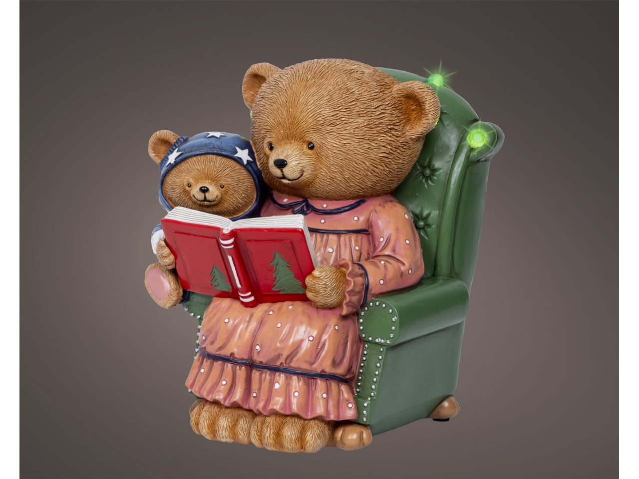 Orso su poltrona 22cm con led a batteria