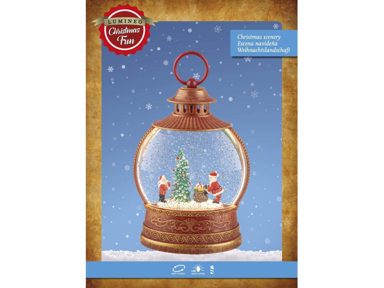 Lanterna con acqua e led a batteria 8x15xh.25,5cm