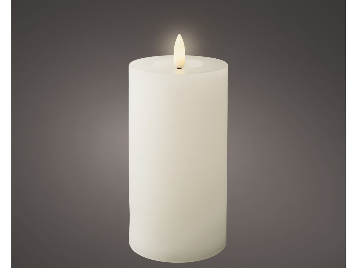 Candela led 7x15cm a batteria bianco
