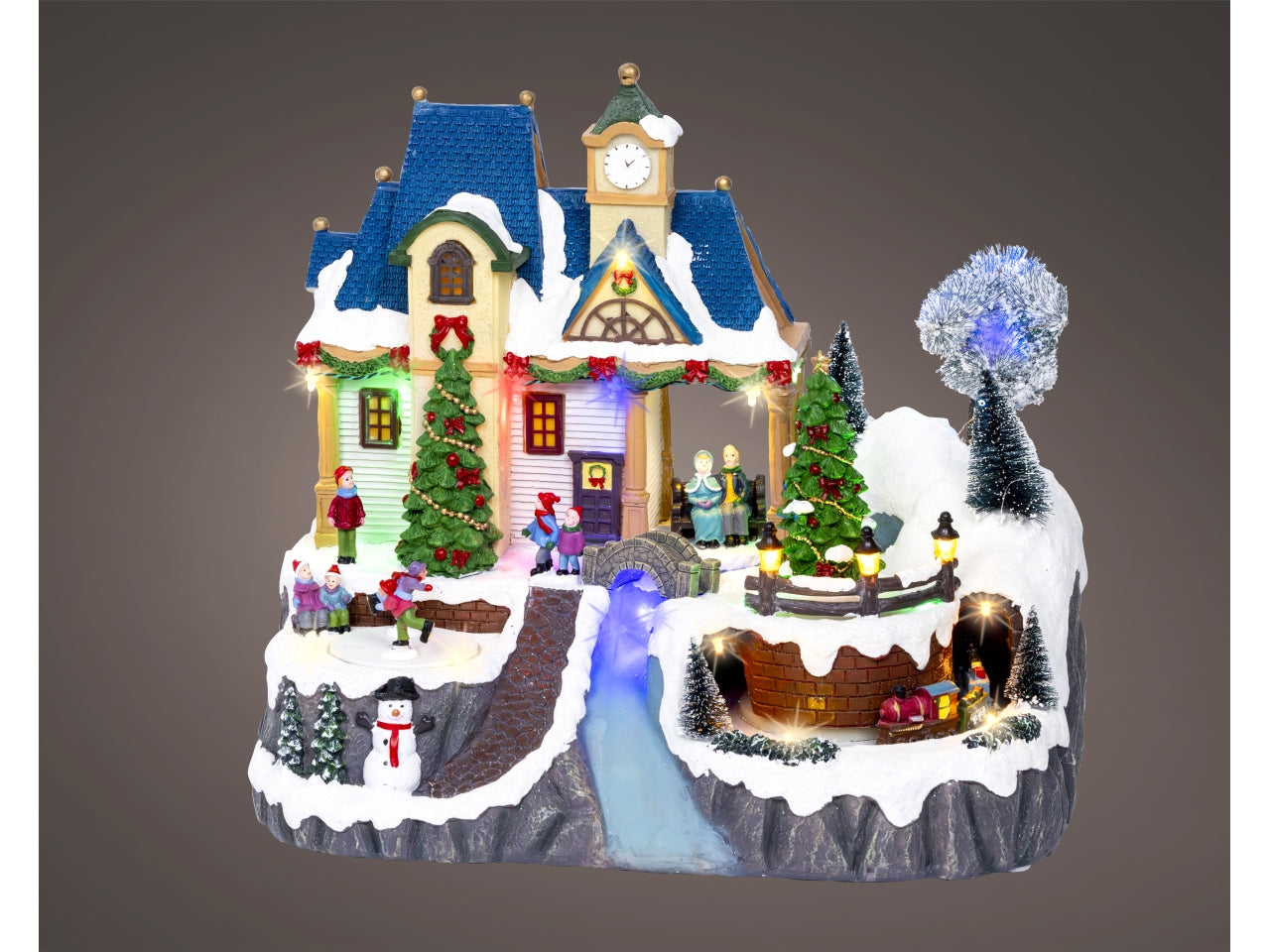 Scenario case con led multicolor, movimento e musica 24,5x35xh.31,5cm