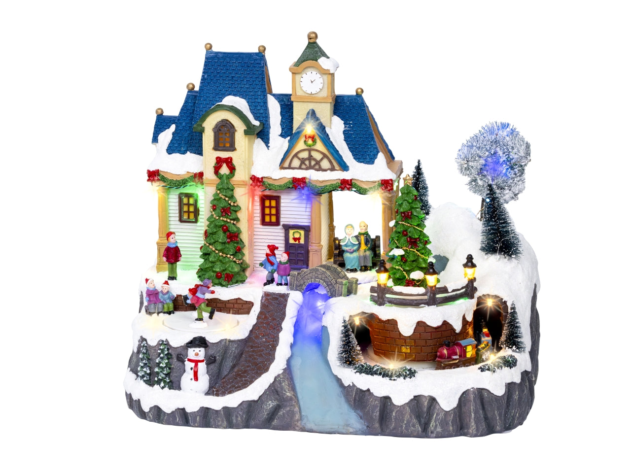 Scenario case con led multicolor, movimento e musica 24,5x35xh.31,5cm