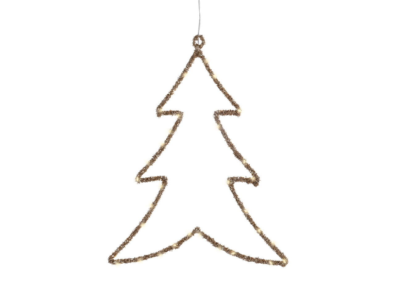 Albero in metallo 46cm con led bianco caldo effetto fisso a batteria