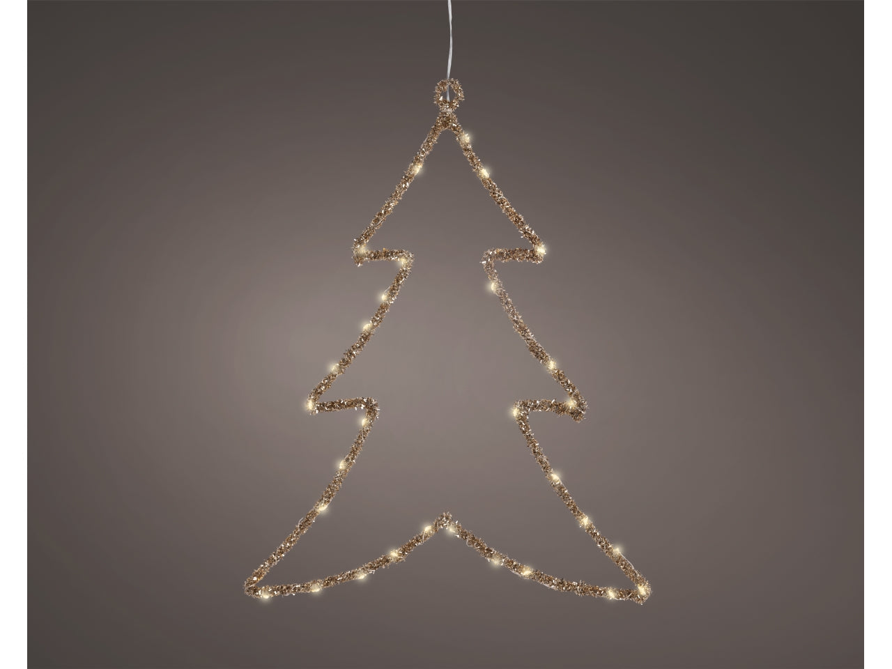 Albero in metallo 46cm con led bianco caldo effetto fisso a batteria