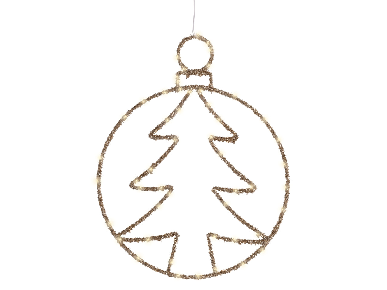 Palla con albero 49cm con led bianco caldo effetto fisso a batteria