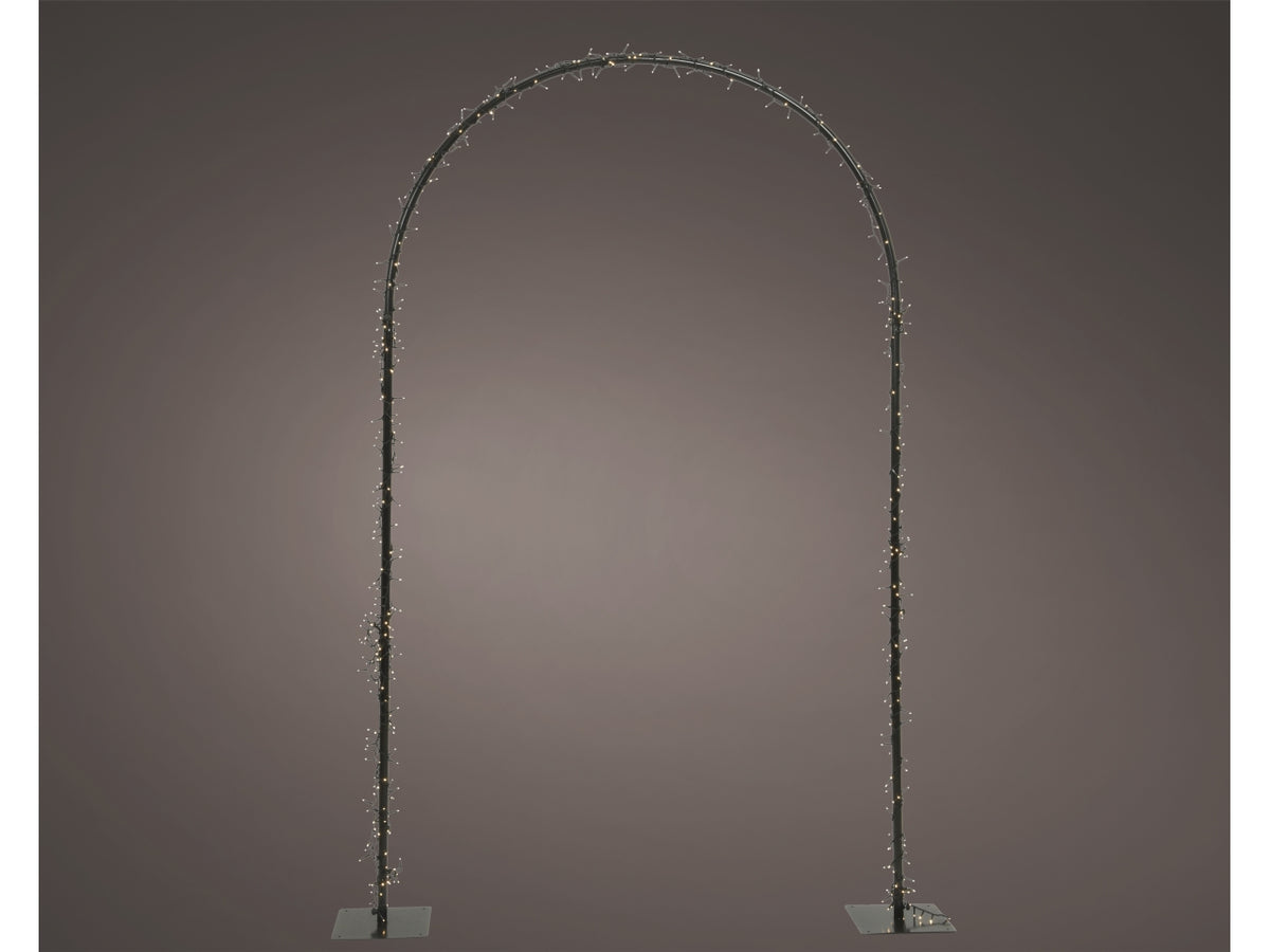 Arco luci 500led bianco caldo con 8 funzioni effetto scintillante 130x230cm maxi per uso esterno