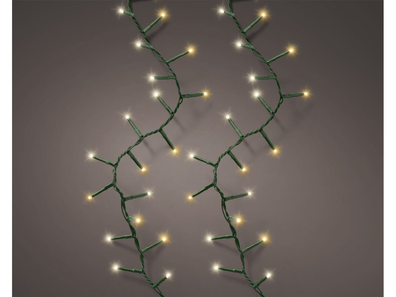 Catena luci 1000led bianco caldo e bianco freddo 8 funzioni 22,5mt filo verde per uso interno/esterno