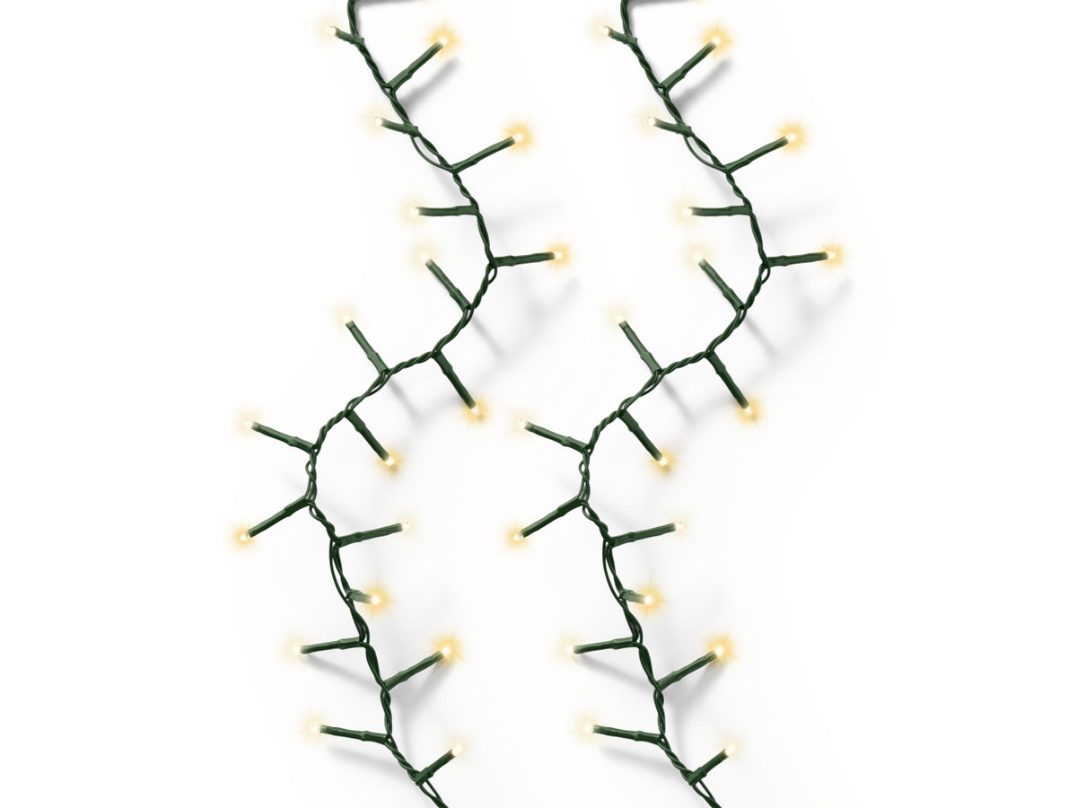 Catena luci 1000led bianco caldo e bianco freddo 8 funzioni 22,5mt filo verde per uso interno/esterno