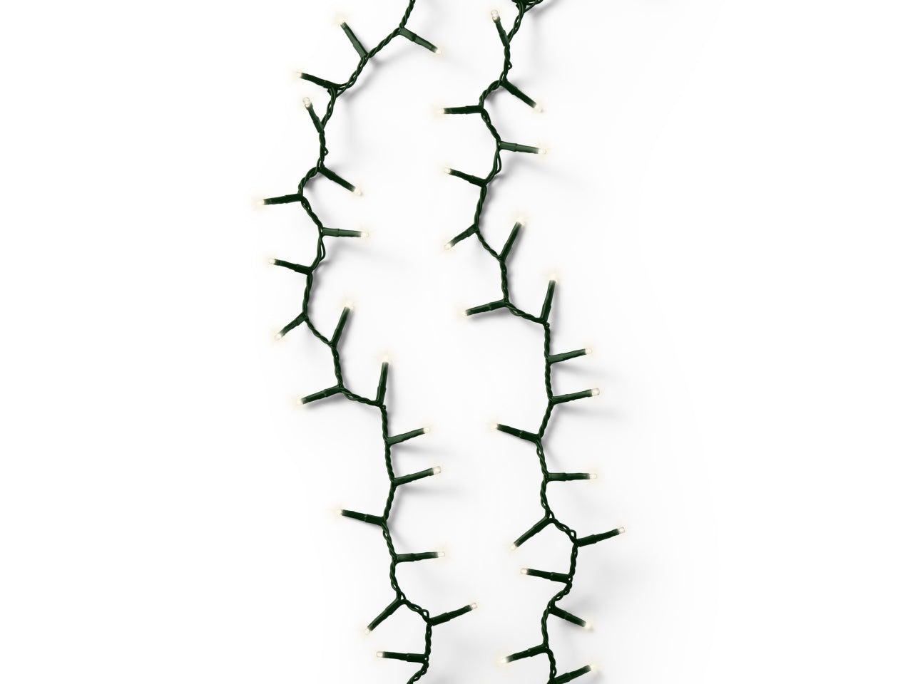Catena luci 3000led bianco caldo 8 funzioni 60mt filo verde per uso interno/esterno
