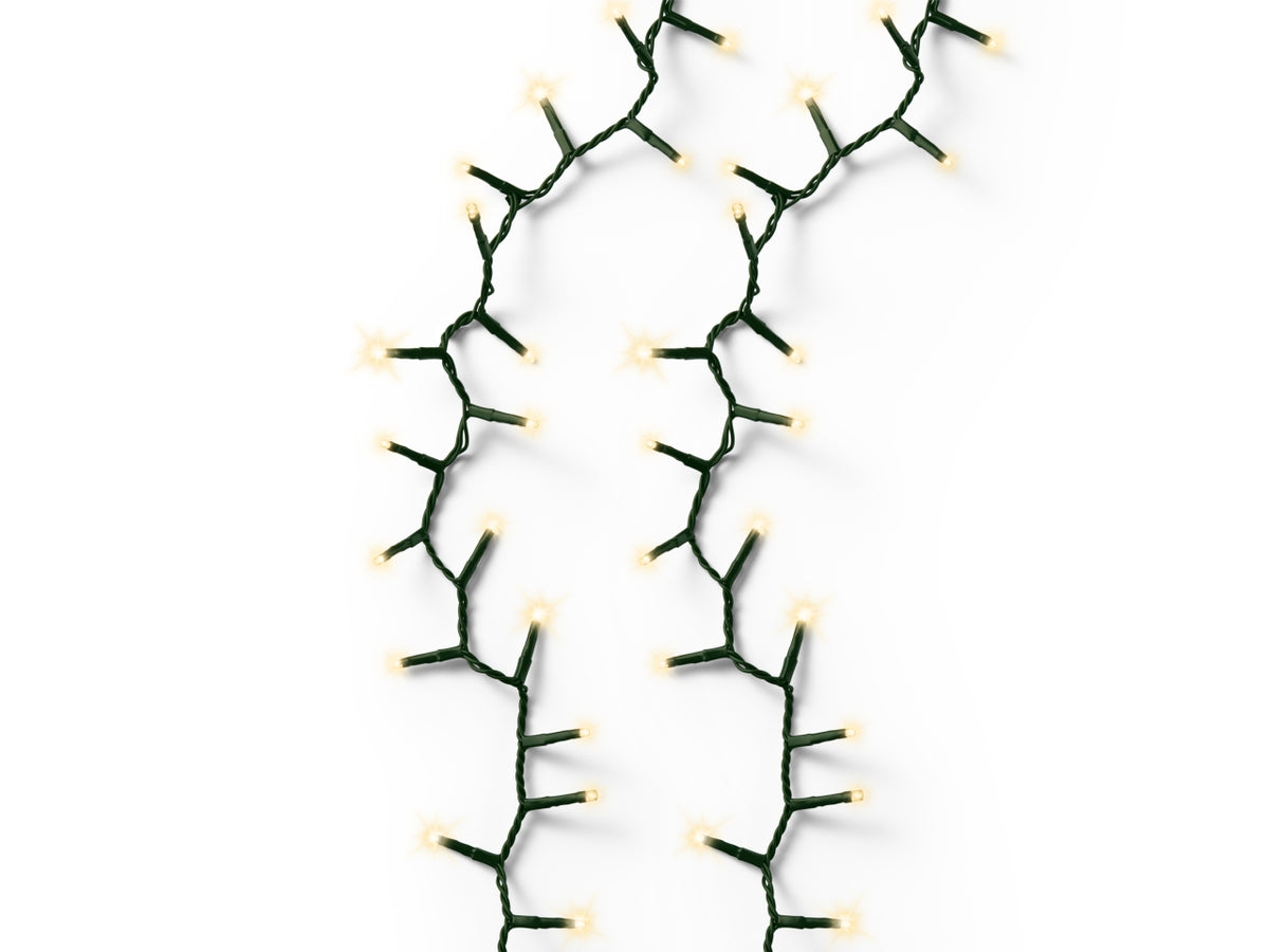 Catena luci 1000led oro soft 8 funzioni 22,5mt filo verde per uso interno/esterno