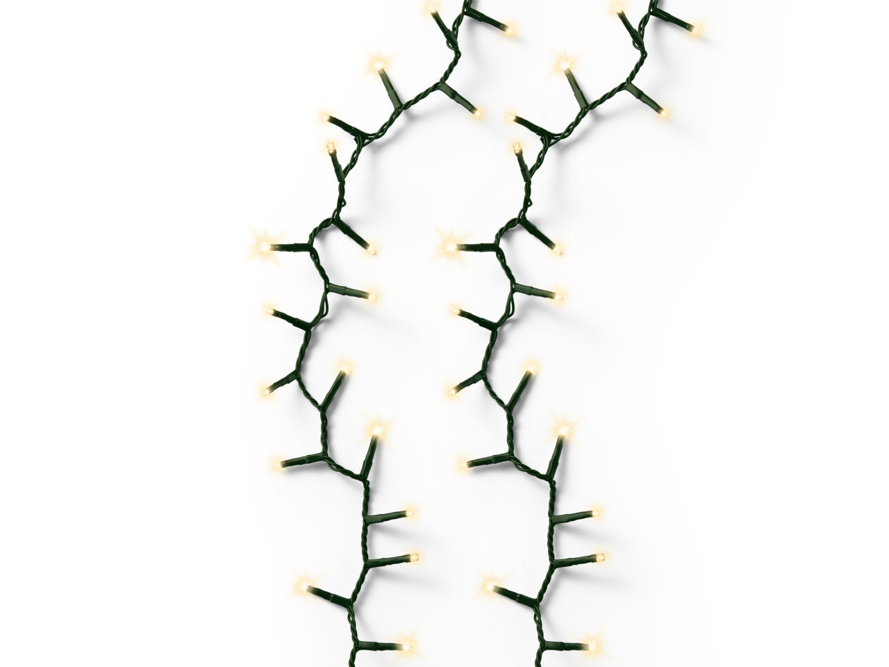 Catena luci 1000led oro soft 8 funzioni 22,5mt filo verde per uso interno/esterno
