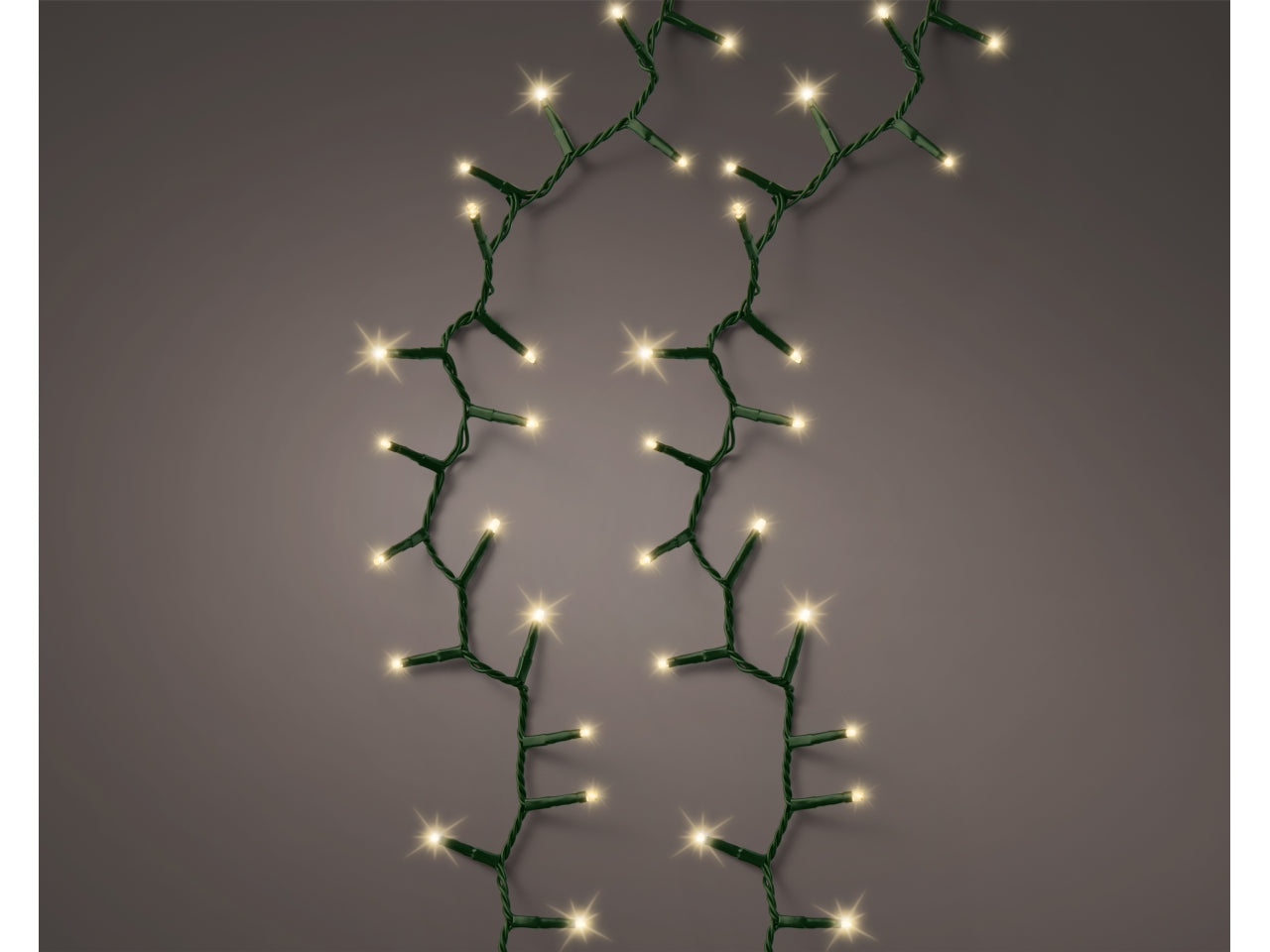 Catena luci 2000led oro soft 8 funzioni 45mt filo verde per uso interno/esterno