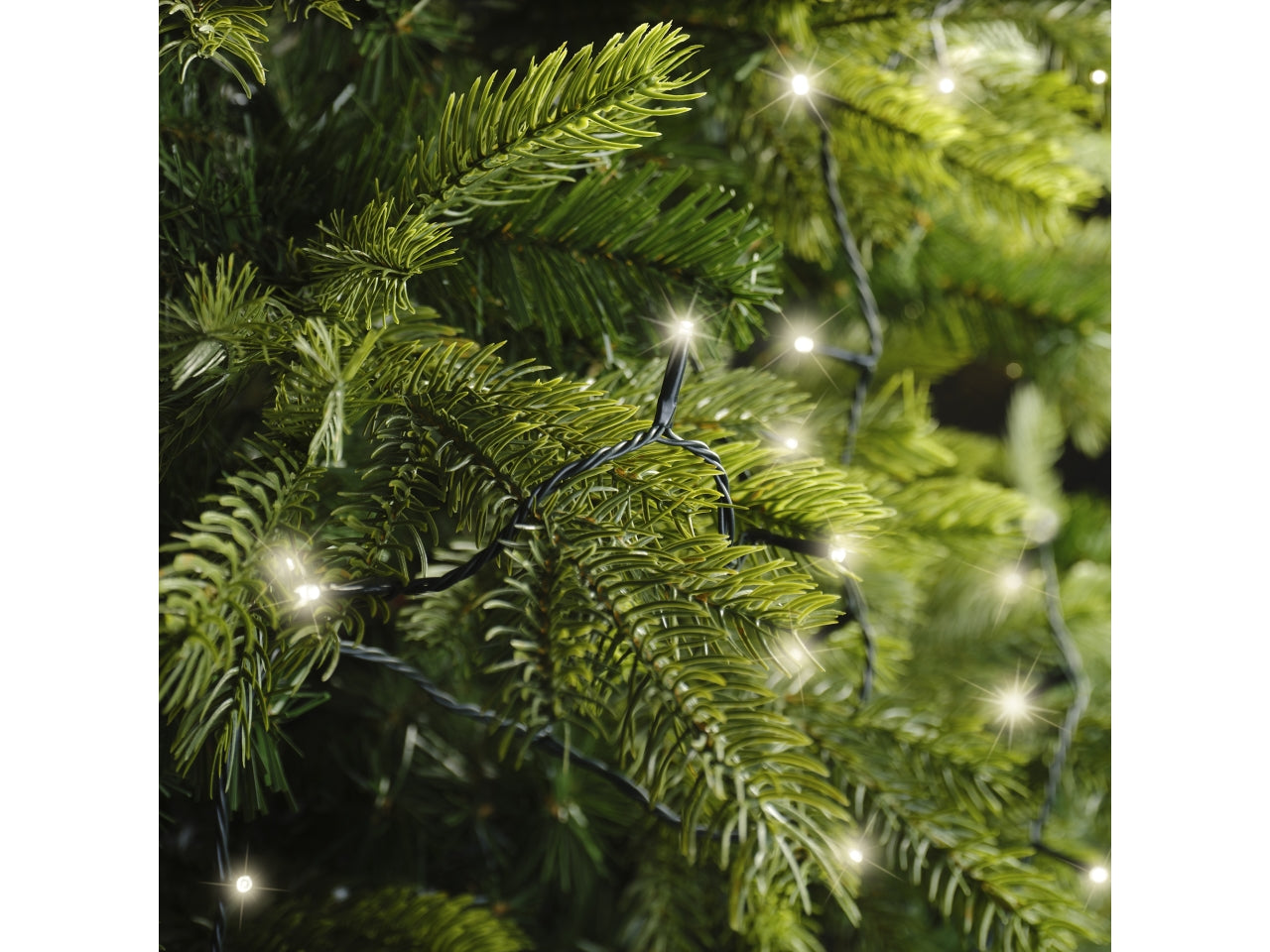 Catena luci 192led bianco caldo 14,3mt filo verde a batteria