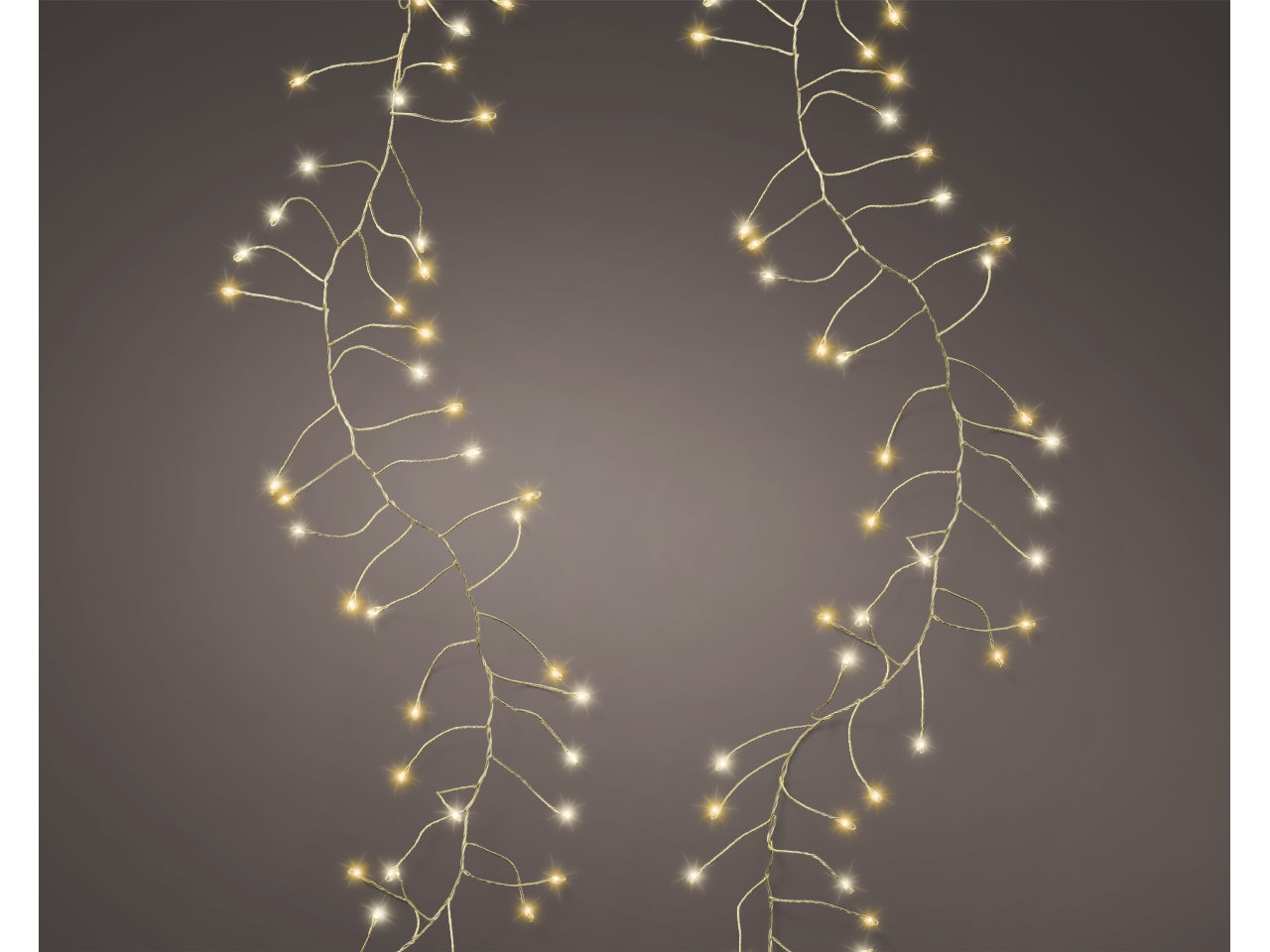 Catena luci con filo metallo oro 960led bianco caldo e bianco freddo 8 funzioni 12mt per uso interno/esterno