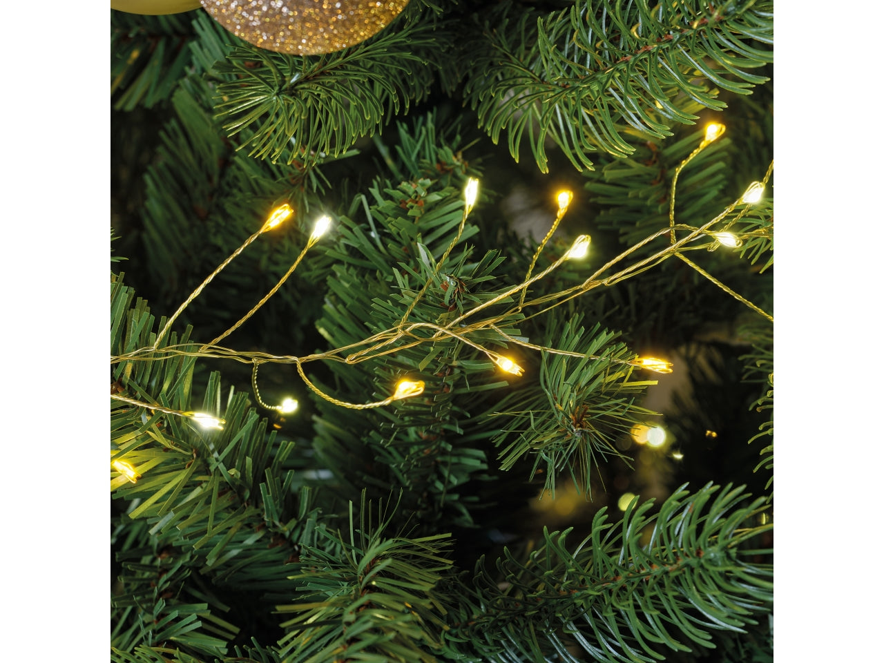 Catena luci con filo metallo oro 960led bianco caldo e bianco freddo 8 funzioni 12mt per uso interno/esterno