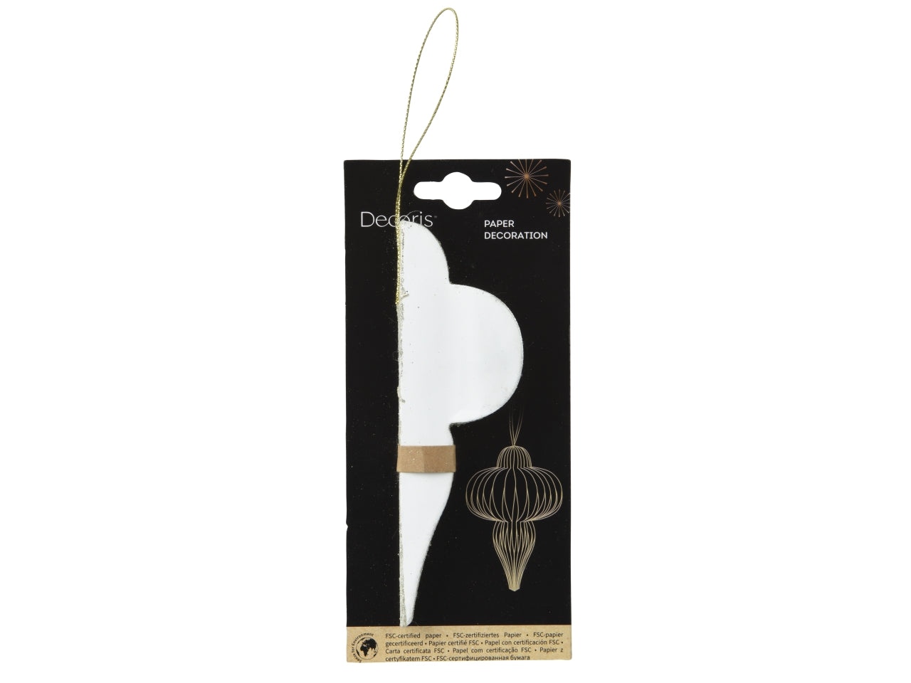 Decorazione goccia in carta 9xh.15cm bianco