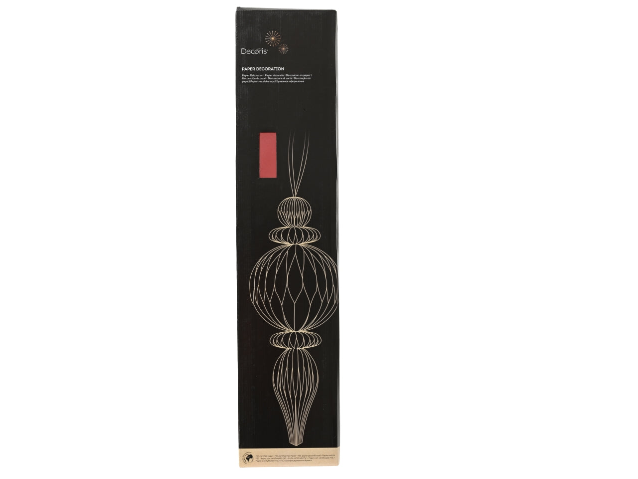 Decorazione goccia in carta 34xh.80cm rosso