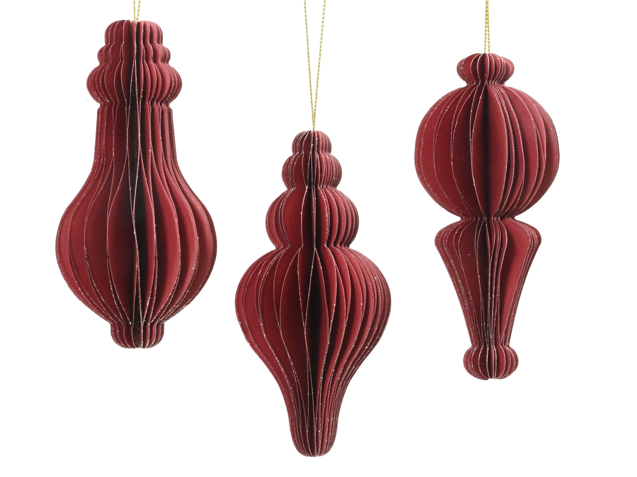 Appendino goccia carta 5,5xh.12cm rosso modelli assortiti