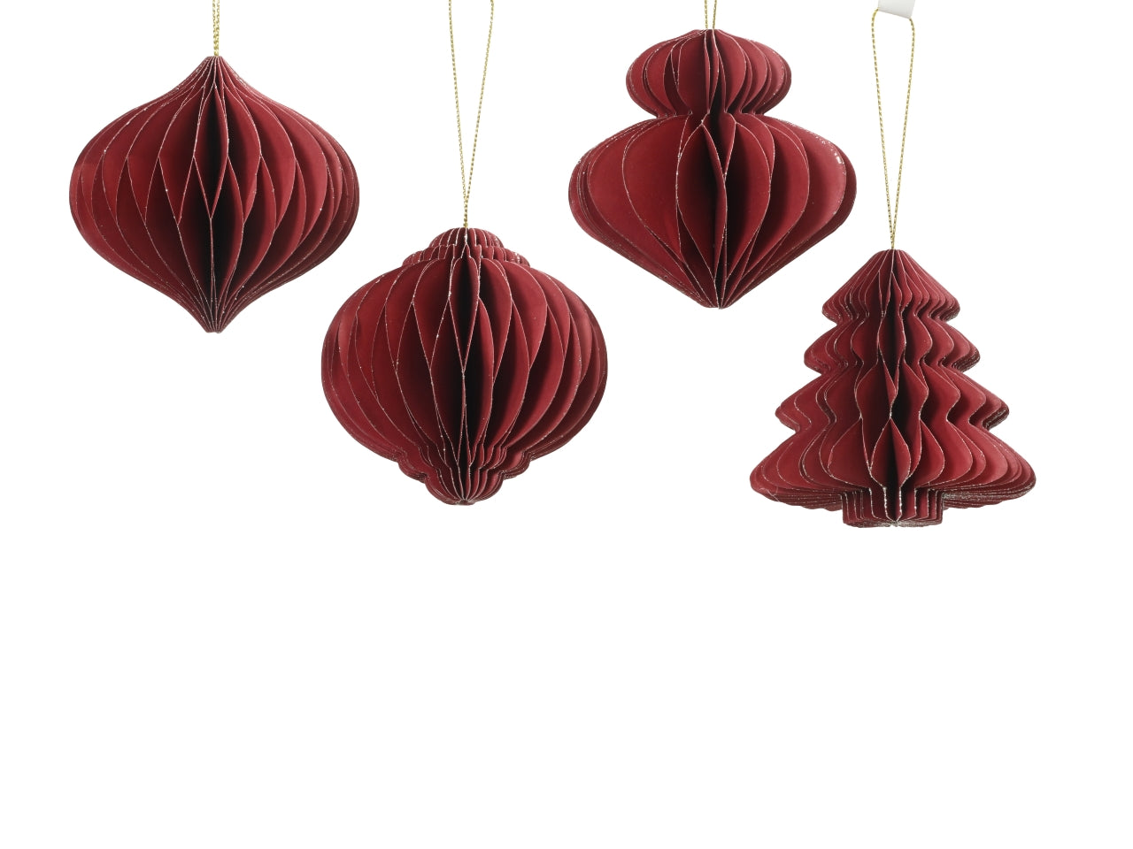 Appendino in carta 8xh.8cm rosso modelli assortiti