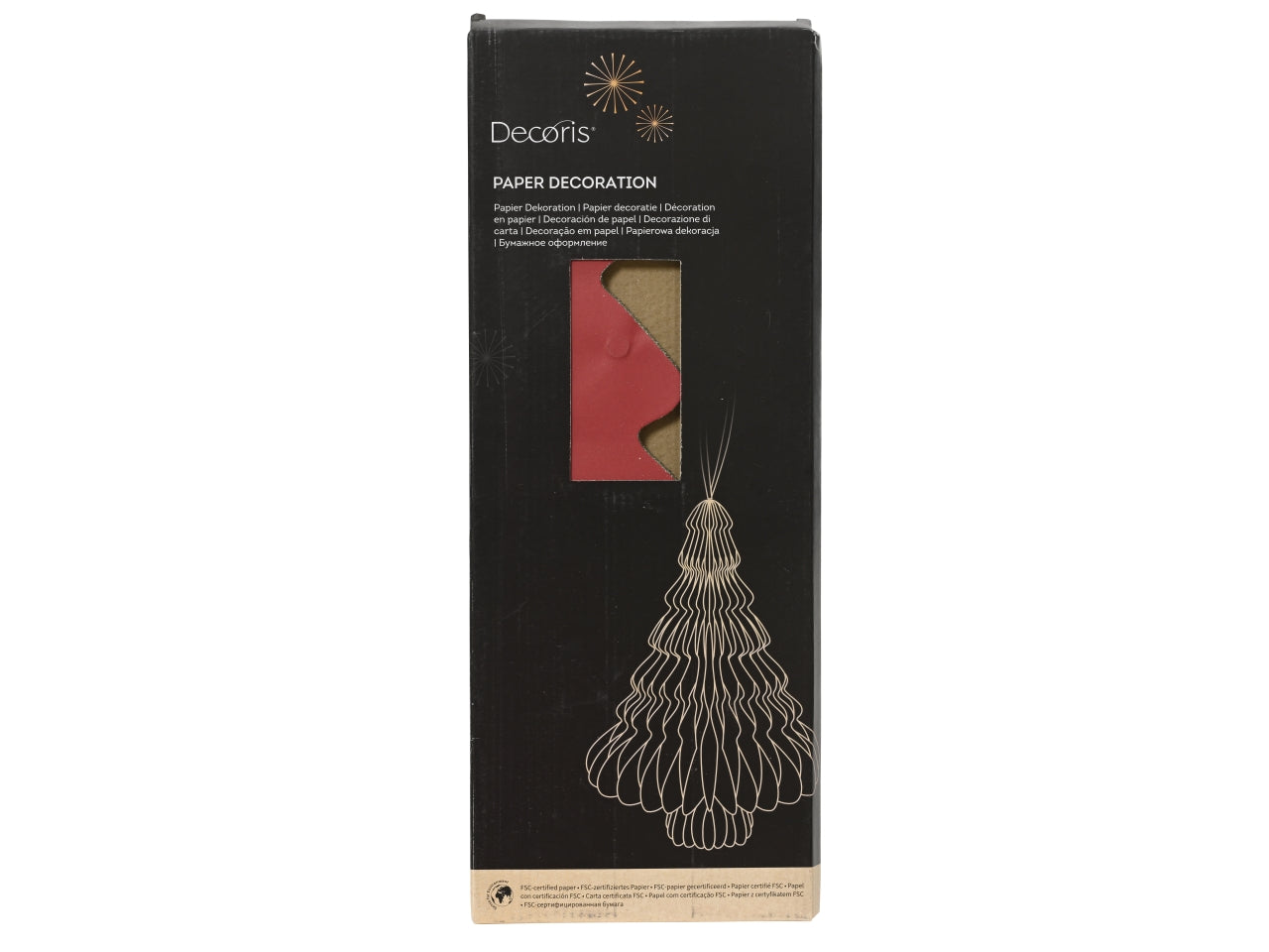 Decorazione albero in carta 30xh.40cm rosso