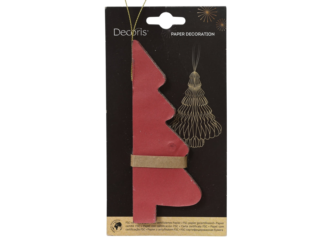 Decorazione albero in carta 11xh.15cm rosso
