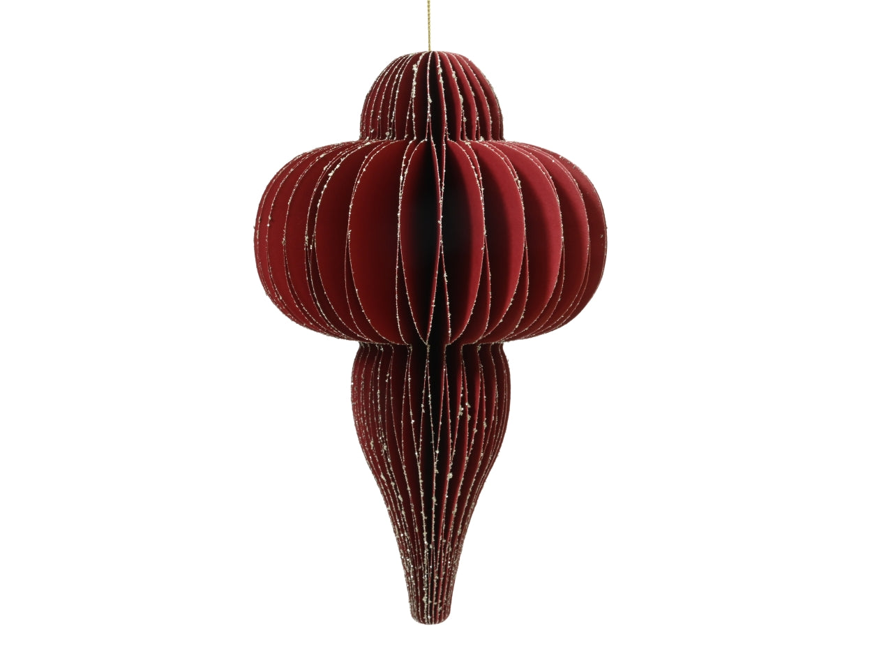 Decorazione goccia in carta 9xh.15cm rosso