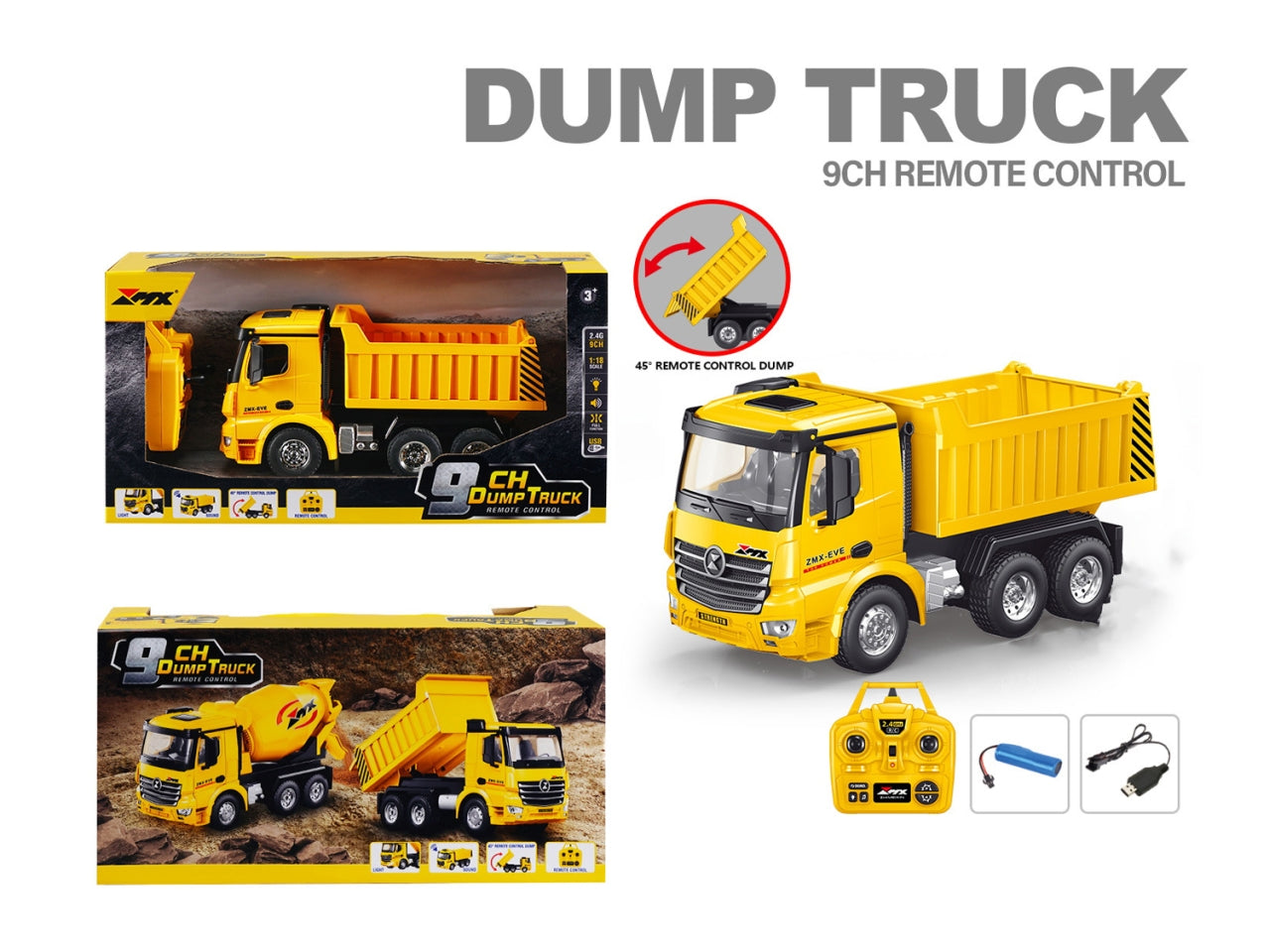 Camion Cantiere Radiocomandato Funzioni Reali e  Pack